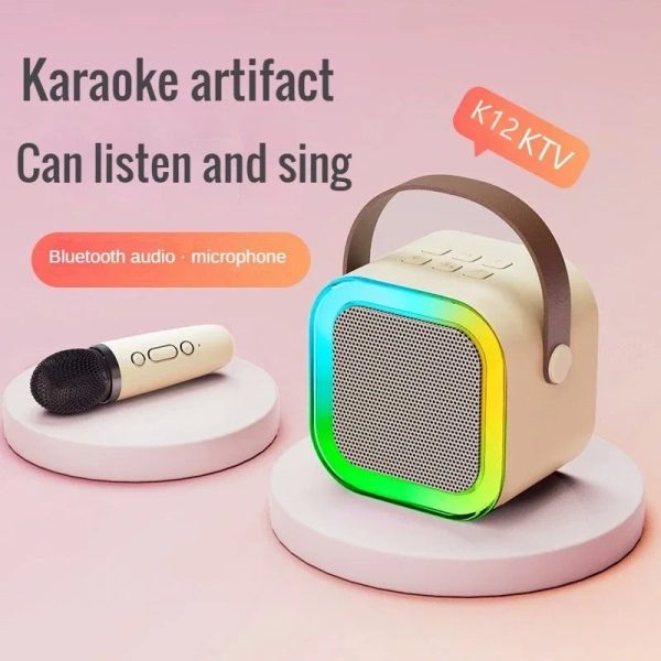 K12 Speaker Bluetooth Wireless Karaoke Mic Speaker RGB Lights